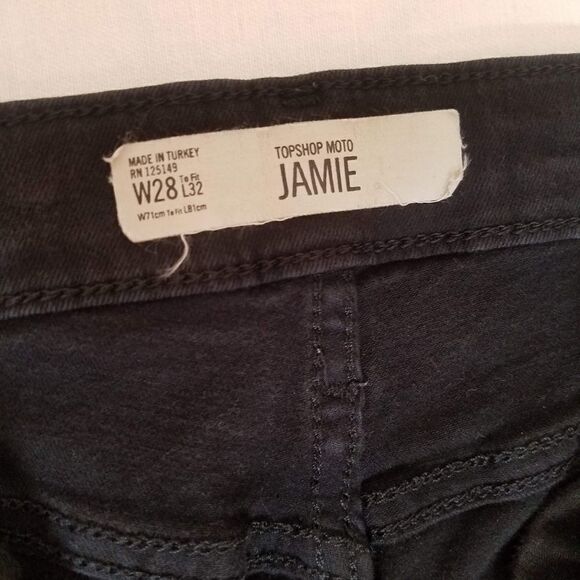 Asos Jeans Size 28 Black with Red Stripe Topshop - Picture 9 of 12